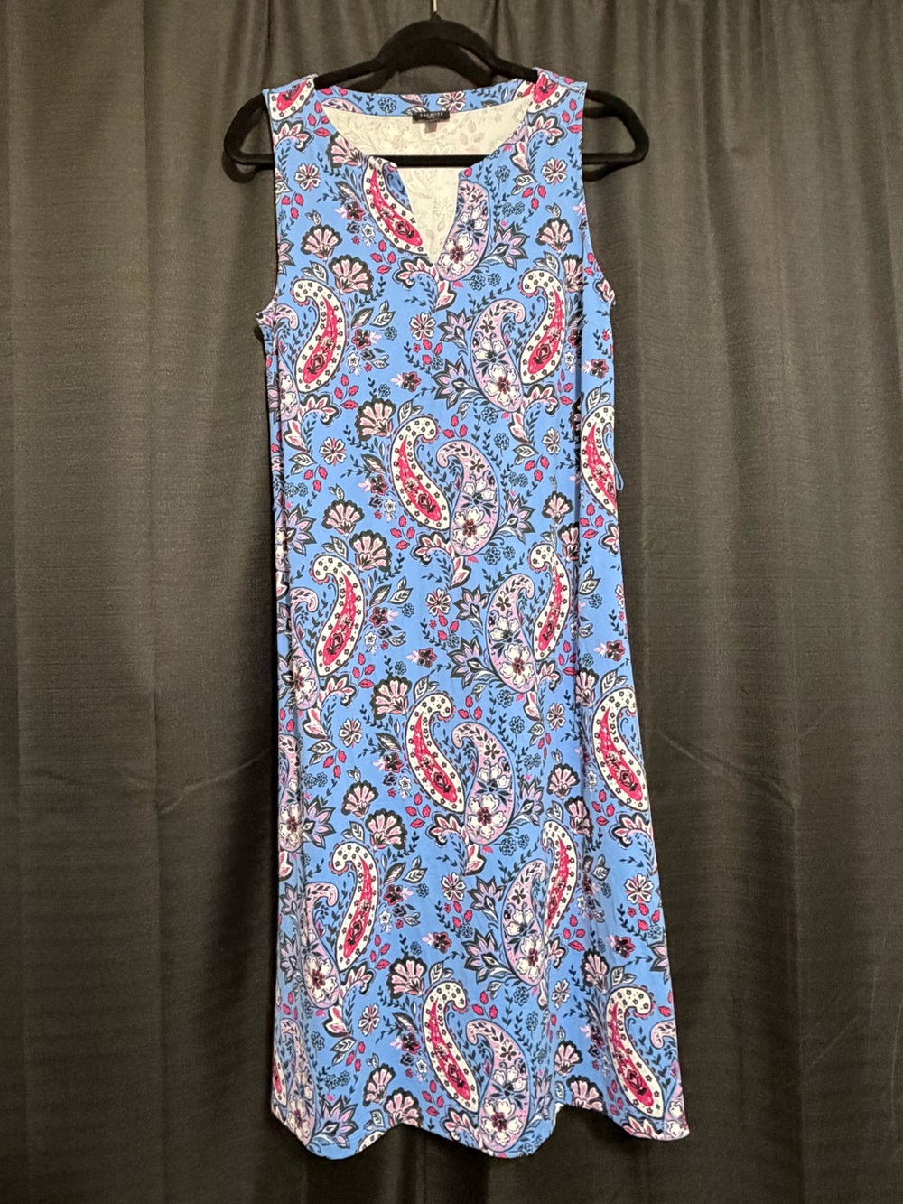 Talbots Sleeveless Blue Paisley Shift Dress